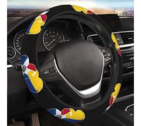 Neopreno Accesorios Coches 38Cm Banderas De República Dominicana Y Colombia Juntas Cubierta del Volante Estándar Funda para Volante De Coche para Varios Vehiculos, Camión, Furgoneta