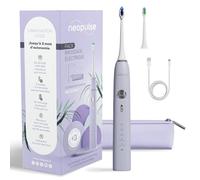 NEOPULSE NEOSONIC® Cepillo de Dientes Eléctrico Sónico - 5 Modos y 15 Intensidades - hasta 3 Meses de Autonomía - Temporizador 2 min con aviso cada 30 s - Carga USB-C - 2 Cabezales - Lila