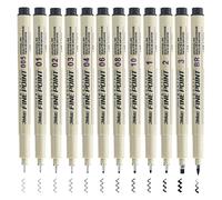 Neoreser 12 Pcs Juego de Rotuladores, Rotulador de Punta Fina para Dibujo Artístico, Bocetos(Color Negro)