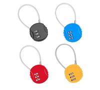 Neoreser 4 Piezas Candado de Combinación de 3 Dígitos, Candados de Seguridad de Cable Acero Flexible para Taquilla, Gimnasio, Maleta Viaje, Equipaje (4 Colores)