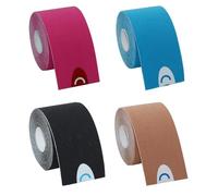 Neoreser 4 Rollos de Cinta Kinesiológica(5 m x 5 cm), Kinesiotape, Tape Profesional y Cinta Deportiva, Venda Neuromuscular Adhesiva, Cinta Deportiva Elástica Terapéutica para Hombros, Rodilla, Codo