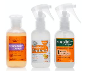 Neositrín Champú Antipiojos 100 ml + Protect Spray Anti-Piojos 100 ml + 100% Spray Gel Líquido 60 ml