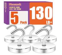 Neosmuk Ganchos magnéticos, esenciales para cruceros, 130 libras + ganchos magnéticos resistentes para cabinas de crucero, refrigerador, parrilla, colgar y viajes | Gancho magnético extra fuerte