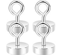 Neosmuk Ganchos magnéticos para anillas, 18 kg, resistentes, extra fuertes, ganchos magnéticos con tornillo de anilla para cabina de cruceros, gancho magnético para colgar, ganchos esenciales para