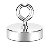 Neosmuk Imán de pesca, 220kg base de metal mecanizado CNC fuerte con imán de alta potencia, imán grande de 2.5 pulgadas para eliminador