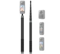 NEOSOU Barra larga invisible para selfie Insta360, X5, X4, X3, DJI Osmo 360, 2,6 m, barra de extensión de fibra de carbono impermeable para accesorios de bicicleta Insta 360