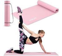 Neosport - Esterilla de gimnasia flexible, antideslizante, esterilla de yoga, ligera y duradera, impermeable, compacta, con un cordón de transporte, 61 x 173 x 0,6 cm, color rosa