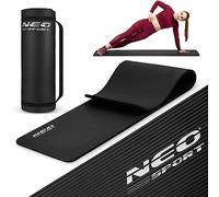 Neosport - Esterilla de gimnasia flexible, antideslizante, esterilla de yoga, ligera y resistente, impermeable, compacta, con un cordón de transporte, 60 x 183 x 1,5 cm, color negro