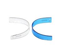 Neotiger Regla plana de plástico transparente flexible, irrompible, flexible, irrompible, segura, suave, transparente, 30 cm, juego de 2, transparente y azul, para el hogar, la escuela, la oficina