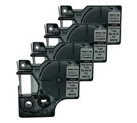 NEOUZA 18053 S0718280 - Cinta de etiquetas compatible con tubo termorretráctil negro sobre blanco DYMO Rhino Pro IND de 3/8 pulgadas x 5 pies, 9 mm x 1,5 m (4 unidades)