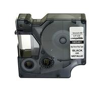 NEOUZA 1805441 - Cinta de poliéster permanente para DYMO Rhino Industrial IND (5,5 m, 6 mm, negro sobre metalizado)