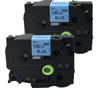 NEOUZA 2 unidades compatibles con Brother P-Touch Laminated TZe TZ cinta de etiquetas 24 mm x 8 m (TZe-551-Negro sobre azul)