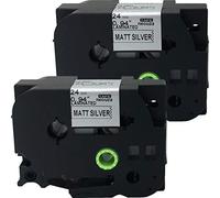 NEOUZA 2 unidades compatibles con Brother P-Touch Laminated TZe TZ cinta de etiquetas 24 mm x 8 m (TZe-M951 negro sobre plata mate)