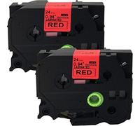 Neouza 2pk compatible con BROTHER P-Touch laminado TZe TZ etiqueta cinta 24 mm x 8 m (2,5 cm x 26,2 ") Black on Red