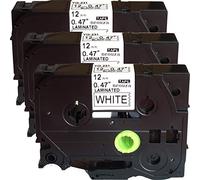 neouza 3pk COMPATIBLES para Brother P-Touch laminado TZE TZ Label Cartucho De Cinta De 12 Mm X 8 M, color TZe-231 Black on White