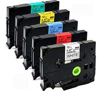 NEOUZA 5PK compatible con Brother TZe TZ laminada P-Touch Label Maker Tape, para PT D210 H110 H105 D600 1230PC 1280, 0.2 pulgadas tze231 tze431 tze531 tze631 tze731