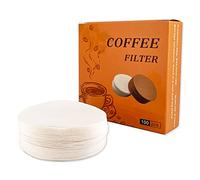 Neouza - Filtro de papel de café redondo para máquina de espresso, portafiltro, cafetera Moka, 100 unidades, pantalla para puck sin blanquear desechables (53 mm)