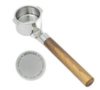 NEOUZA Portafiltro sin fondo de 51 mm con 2 orejas para DeLonghi Stilosa ECP31.21 ECP33.21 ECP35.31 ECP3420 ECP3220 EC155 Home Barista (nogal)