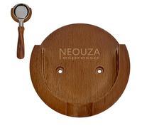 NEOUZA Soporte de pared para portafiltro de café, accesorios de madera para espresso, colgador de pared para 51/54/58 mm, fácil de instalar (51/54 mm)