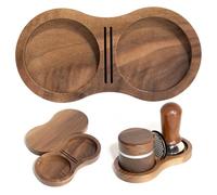 NEOUZA Soporte de Tamper de Café para Tamper, Herramienta de Distribución, Pantalla de Puck, Madera de Nogal,51mm 53mm 58mm Universal