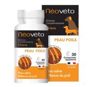 NEOVÉTO - Piel Natural de Pelo comprimido para Perros a Base de principios Activos aprobados por los Servicios Veterinarios franceses, Fabricada en Francia, Belleza del Pelaje