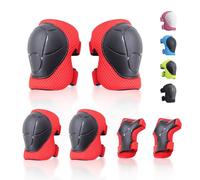 NEOVSUNY - Protección para rodillos infantiles, equipamiento de protección, monopatín protectores, rodillas, coderas para patinaje sobre ruedas, monopatín, scooter, bicicleta (rojo)