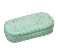 neoxx - Estuche Escolar Jump Mintastic - Botellas Pet recicladas, Compartimento Principal con Cremallera, 10 Trabillas para bolígrafos, Ventana Transparente - Material Escolar para niños