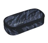 neoxx - Estuche Escolar Jump Stormchaser - Botellas Pet recicladas, Compartimento Principal con Cremallera, 10 Trabillas para bolígrafos, Ventana Transparente - Material Escolar para niños