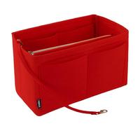 NEPAK Bolso Organizador de Fieltro para Mujeres con Cremallera Desmontable y Llavero(Rojo,L)