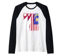 Nepal Malasia Media Bandera Nepalesa Malasia Heritage Jersey Camiseta Manga Raglan