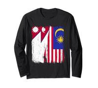 Nepal Malasia Media Bandera Nepalesa Malasia Heritage Jersey Manga Larga