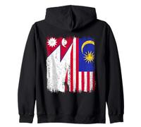 Nepal Malasia Media Bandera Nepalesa Malasia Heritage Jersey Sudadera con Capucha