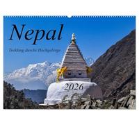 Nepal- Trekking durchs Hochgebirge (Wandkalender 2026 DIN A2 quer), CALVENDO Monatskalender: Zu Fuß durch das Solo Khumbu