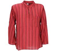 nepalhemd Fischer Camisa Rayas Goa hippie Camisa Negro/männe rhemden