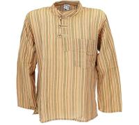 nepalhemd Fischer Camisa Rayas Goa hippie Camisa Negro/männe rhemden