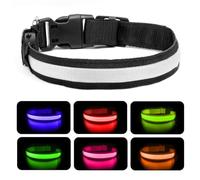 Nepfaivy Collar Luminoso para Perros - 6 Colores y 13 Modos Collar Perro Luz con USB Recargable y Impermeable, Ajustable Collares LED para Perros Pequeños, Medianos y Grandes (Negro-M)