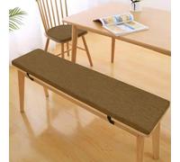 NEPHRA Cojin Banco 5 cm de Grosor con Funda Extraíble & Correas Antideslizantes, Cojines para Banco/Cojin Tumbona en Lino, para Jardín, Sillas Largas & Columpios(Light Coffee,70 x 30 x 5 cm)