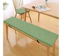 NEPHRA Cojin Banco 5 cm de Grosor con Funda Extraíble & Correas Antideslizantes, Cojines para Banco/Cojin Tumbona en Lino, para Jardín, Sillas Largas & Columpios(Agate Green,130 x 50 x 5 cm)