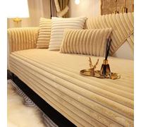 NEPHRA Fundas Sofá Antideslizante y Lavable, Protector Sofá Cálido de Felpa de Vellón Suave 1,8 cm para Sofás 1, 2, 3, 4 Plazas y Esquina en L Ajustable(Brown,90 x 240 cm)