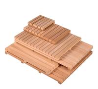 NEPHRA Suelo Ducha Exterior, Tarima Ducha Madera, Tarima Ducha Exterior Jardin, Alfombra Antideslizante Ducha, Alfombrilla de Ducha Higienica, Base Ducha, Antideslizante(30x40cm/12x16in)