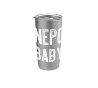 NEPO BABY Funny Nepotismo Kid Text Meme Vaso térmico de acero inoxidable de doble pared