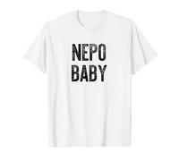 NEPO Baby Funny Nepotismo Rich Privilegiado Kid Fun Meme Camiseta gráfica económica, Hombre, Blanco, L