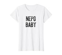 NEPO Baby Funny Nepotismo Rich Privilegiado Kid Fun Meme Camiseta gráfica económica, Mujer, Blanco, S