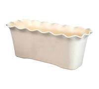 Neptuiby Macetas rectangulares para Exteriores, macetas largas para Exteriores con Borde Ondulado con Volantes para balcón (11, 9 x 5, 4 x 5, 2 Pulgadas), Color Beige.