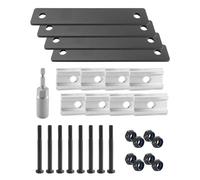 NEQXFQ - Kit de herramientas de montaje de tienda de campaña, soportes de tienda de techo incluye 4 placas de reparación planas de 5.3 x 1 pulgada, 8 tornillos, 8 tuercas, 8 bloques de aluminio