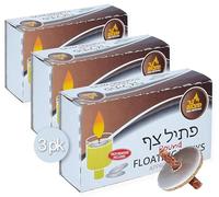 Ner Mitzvah - Mechas flotantes Redondas de algodón y Soportes de Disco de Corcho para Tazas de Aceite, Pinzas de extracción de Mecha