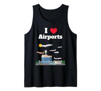 Nerd del aeropuerto amante del aeropuerto observador de aviones viajero frecuente Camiseta sin Mangas
