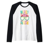 Nerd Girl Rock Geek Mágico Divertido Nerd Gamer G hic Camiseta Manga Raglan
