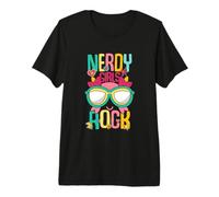 Nerd Girl Rock Geek Mágico Divertido Nerd Gamer G hic Camiseta Premium