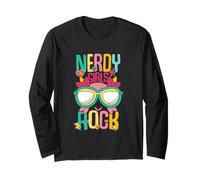 Nerd Girl Rock Geek Mágico Divertido Nerd Gamer G hic Manga Larga